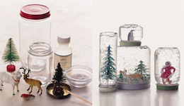snow globes for the new year with their hands