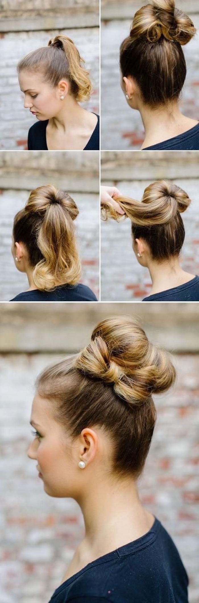 Hair bun with a bow